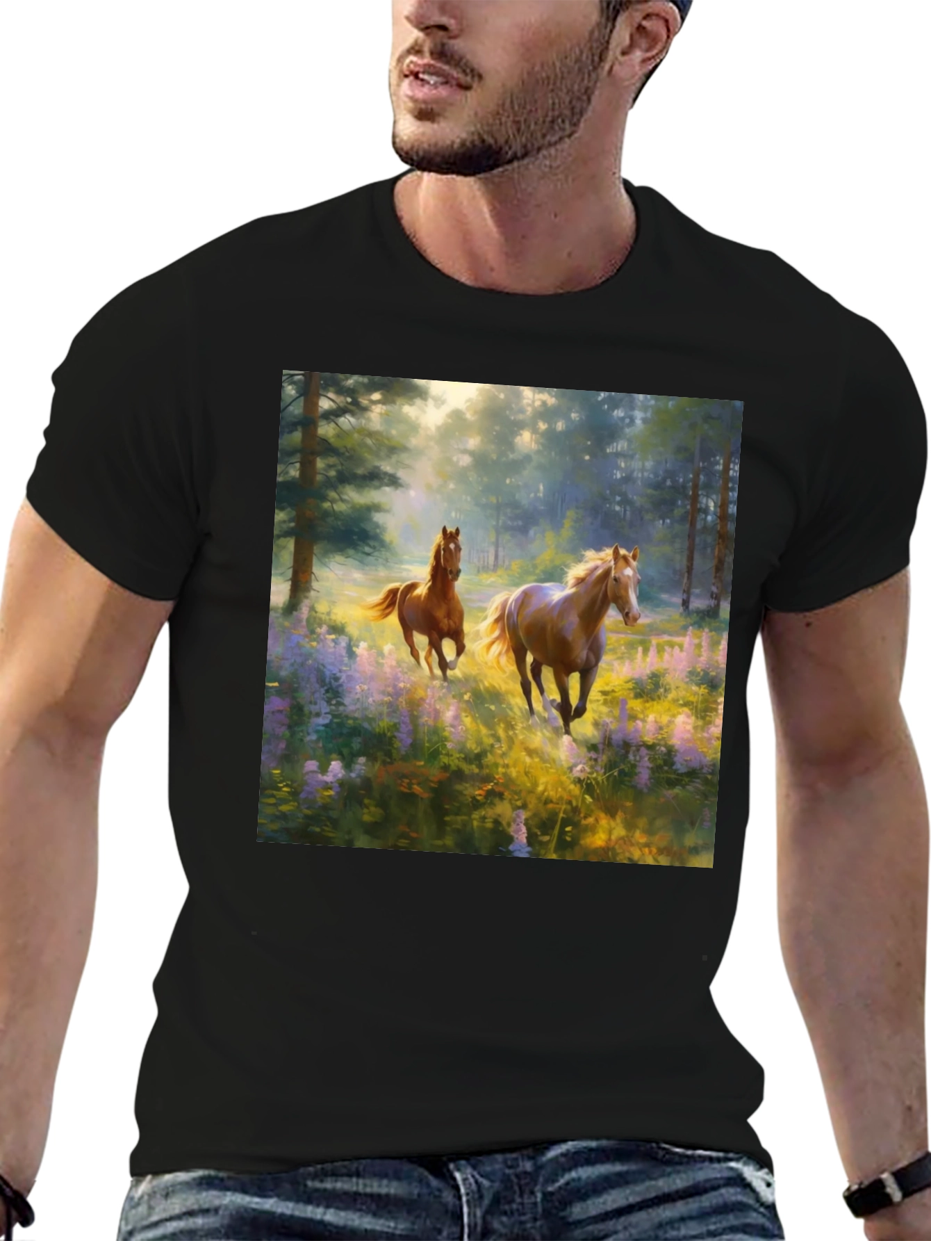Horse Meadow Graphic Tee - Nature Inspired