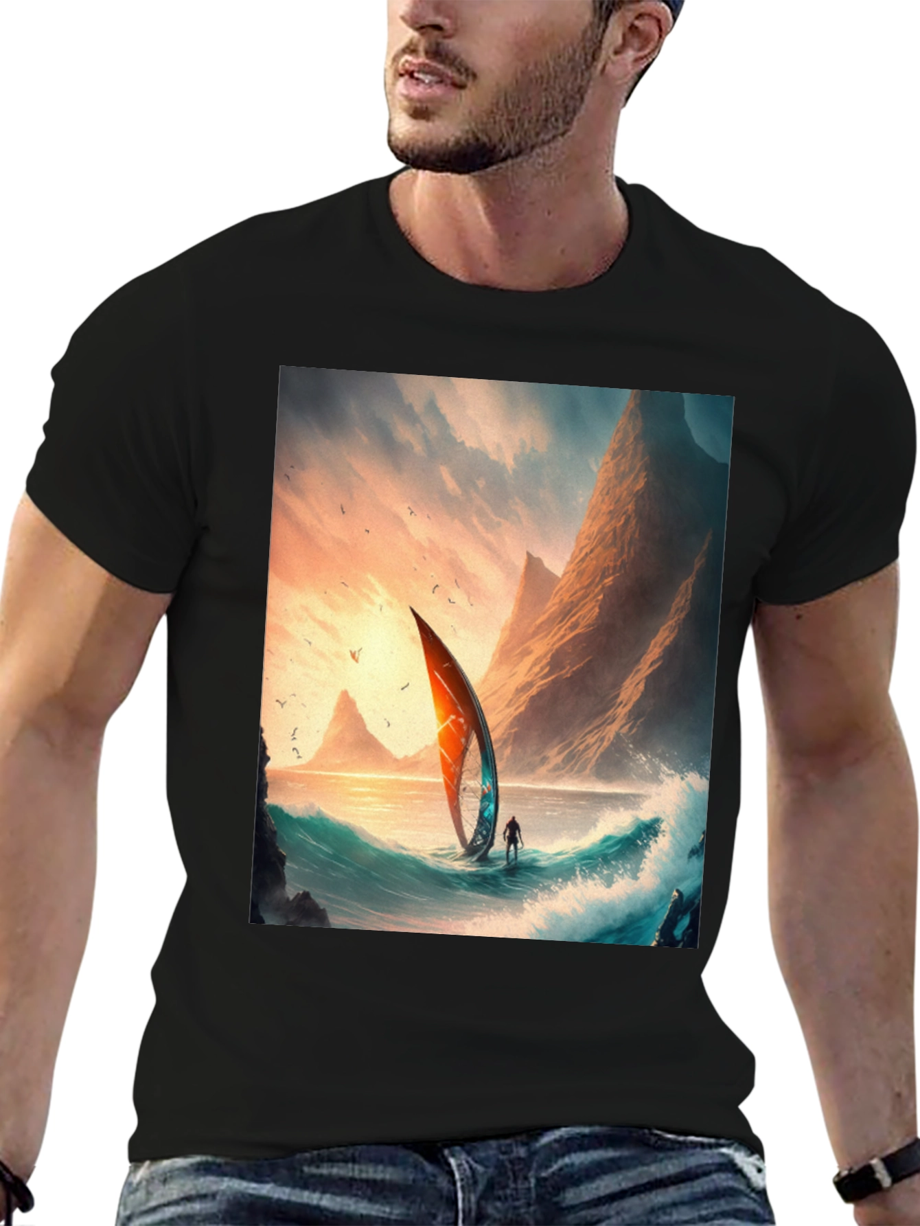 Sailboat Scene Graphic Tee