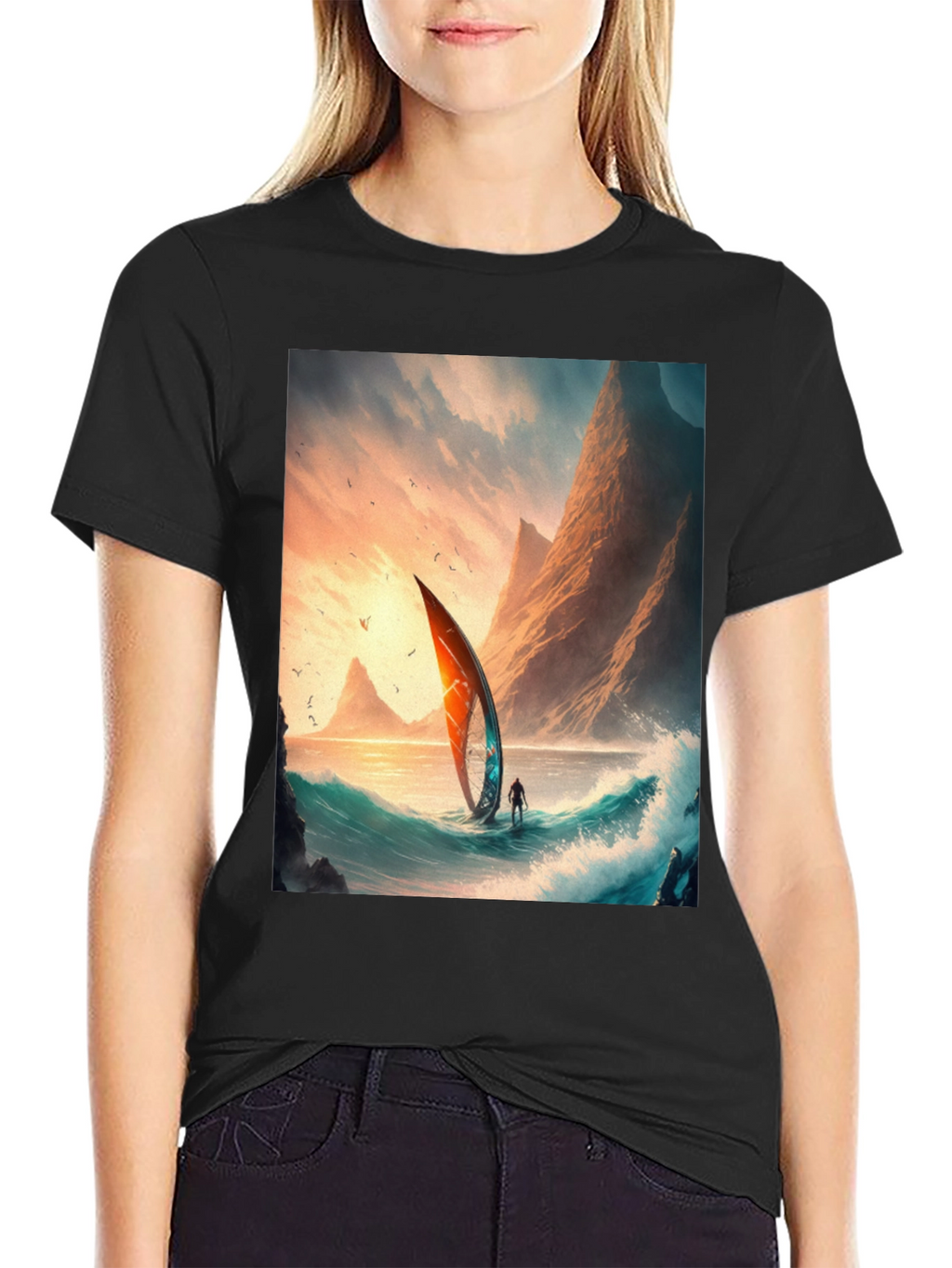 Sailboat Scene Graphic Tee