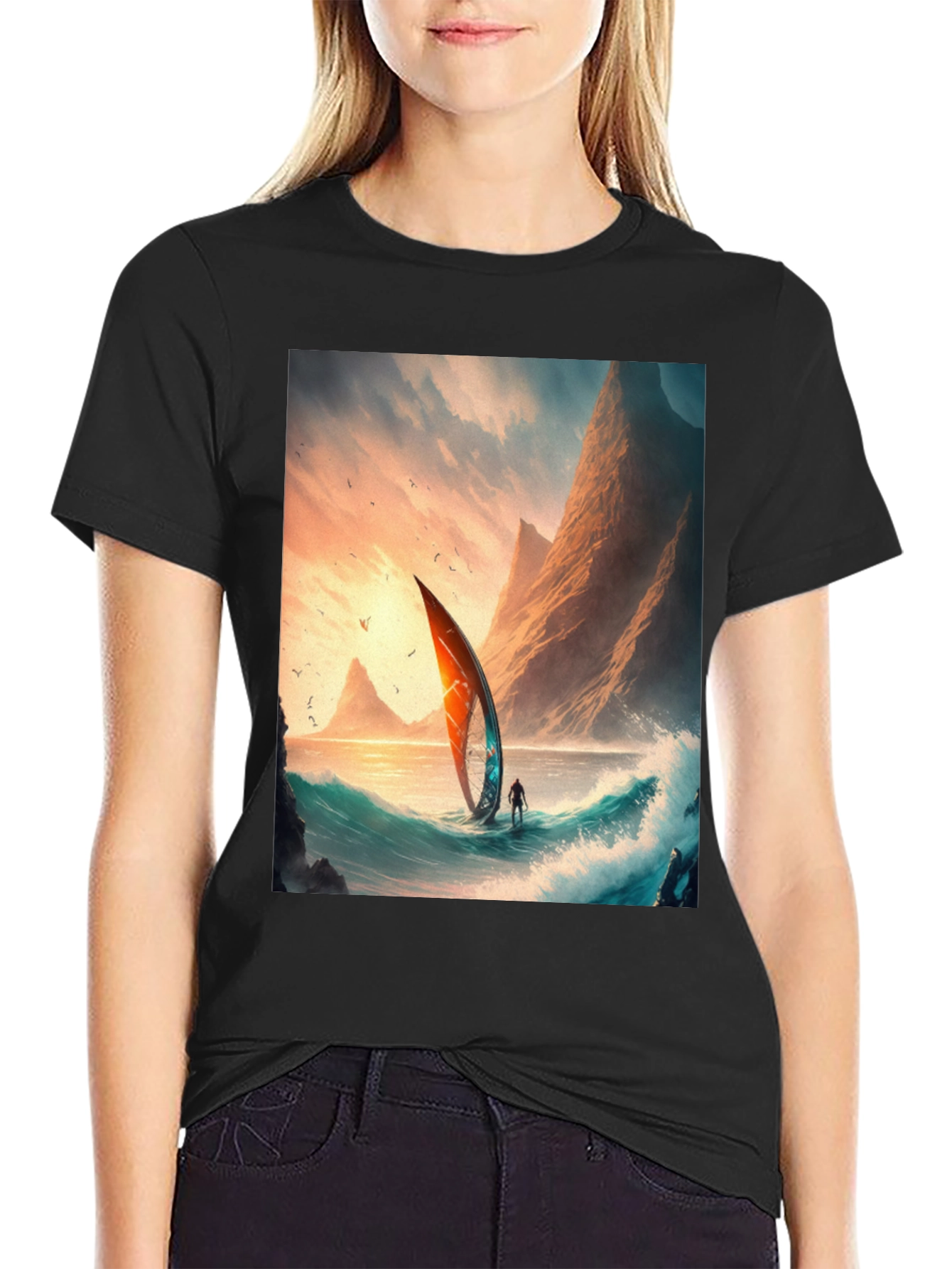 Sailboat Scene Graphic Tee