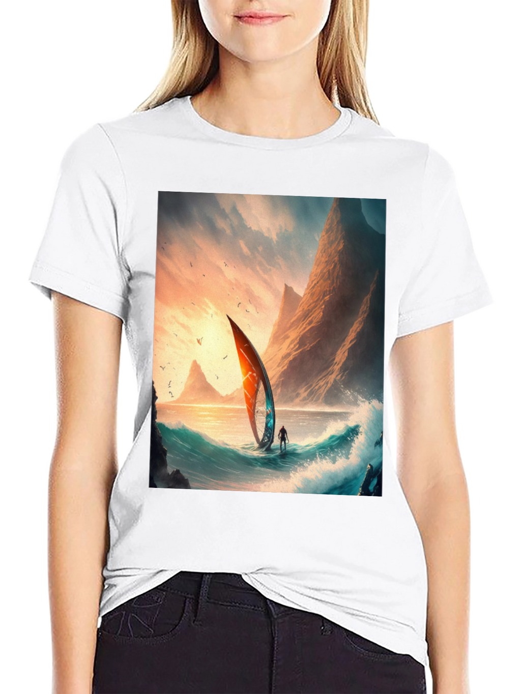 Sailboat Scene Graphic Tee