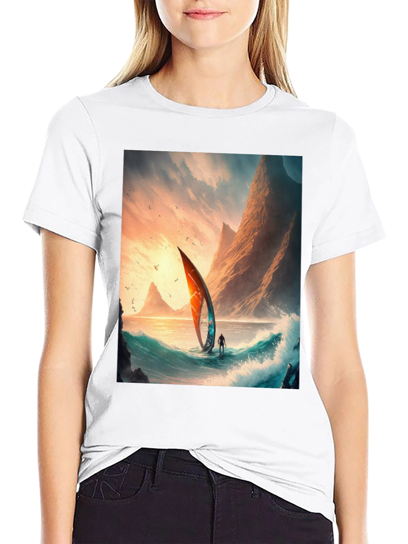 Sailboat Scene Graphic Tee