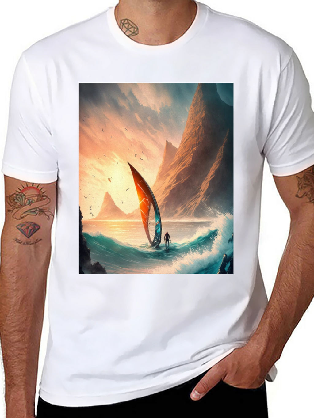 Sailboat Scene Graphic Tee