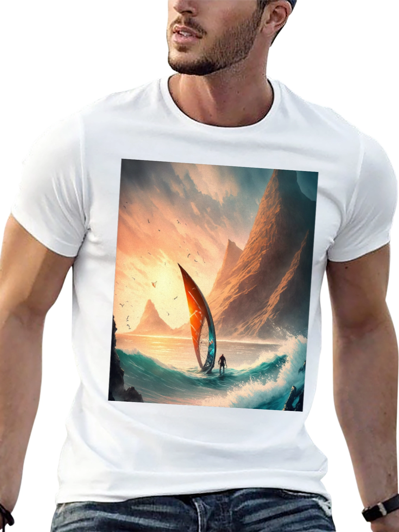 Sailboat Scene Graphic Tee