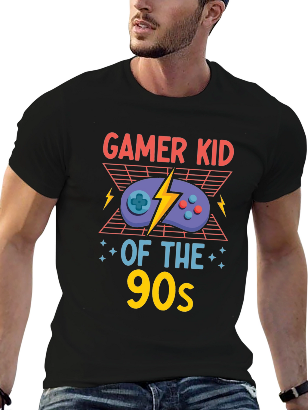 Gamer Kid of the 90s Black T-Shirt