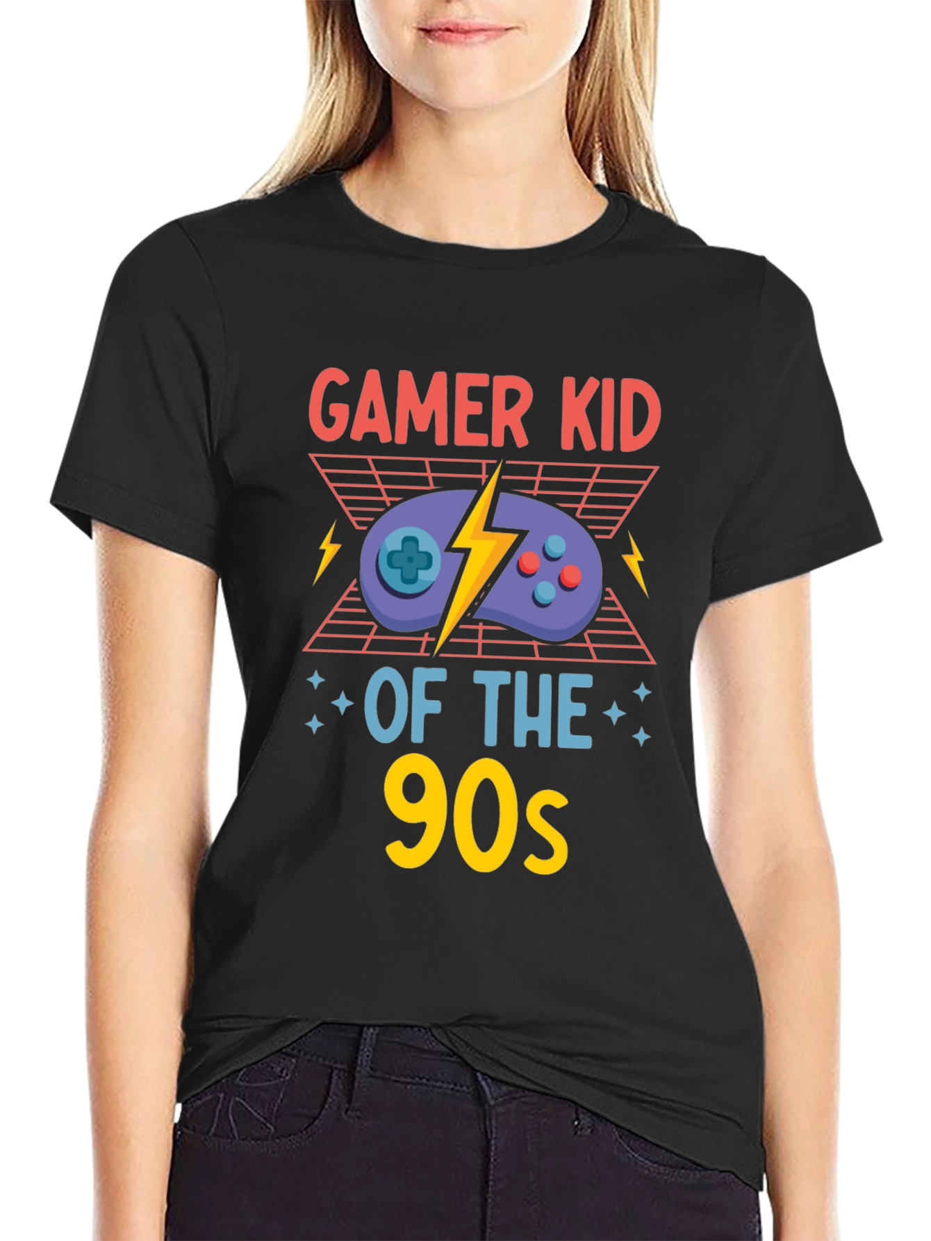 Gamer Kid of the 90s Black T-Shirt