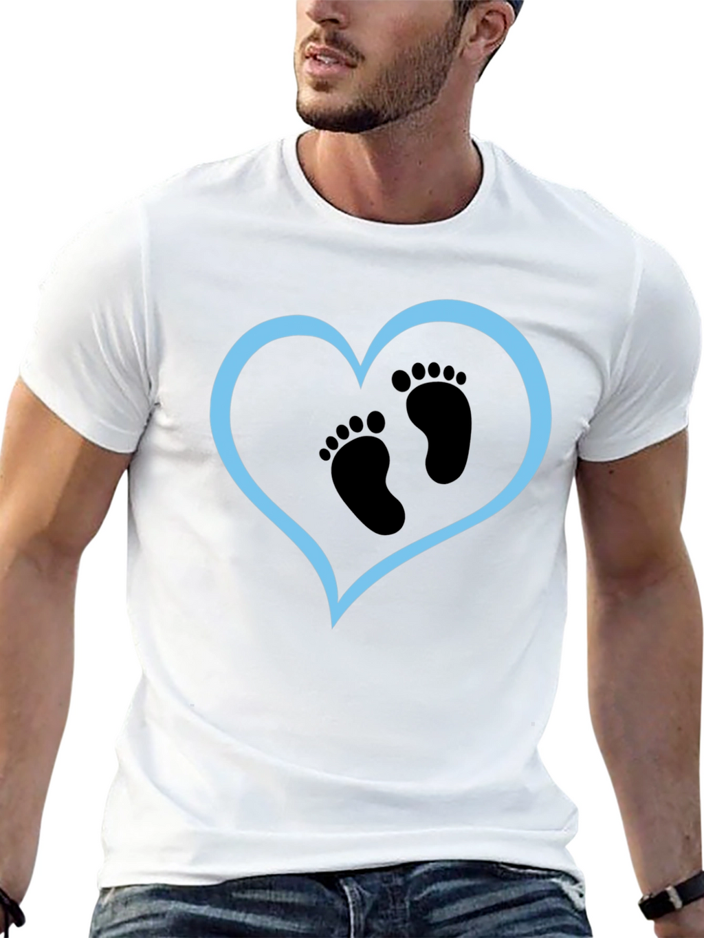 Baby Feet Heart Graphic T-Shirt