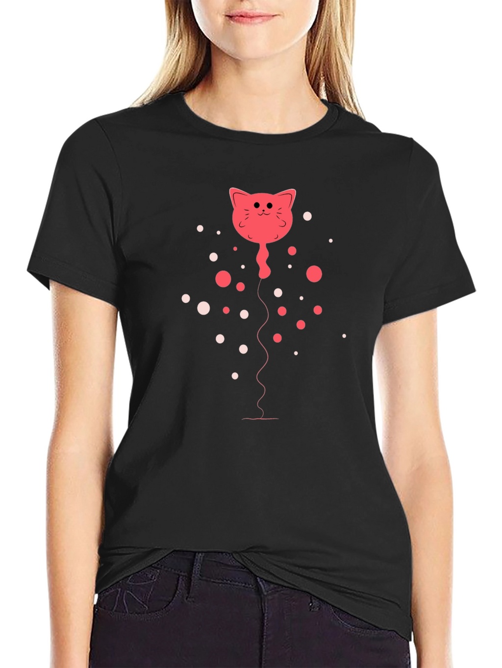 Cat Balloon Graphic Tee - Fun & Unique!