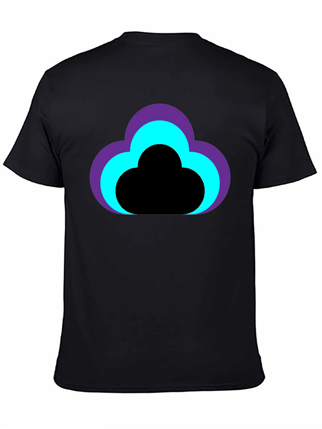 Cloud Design Black T-Shirt
