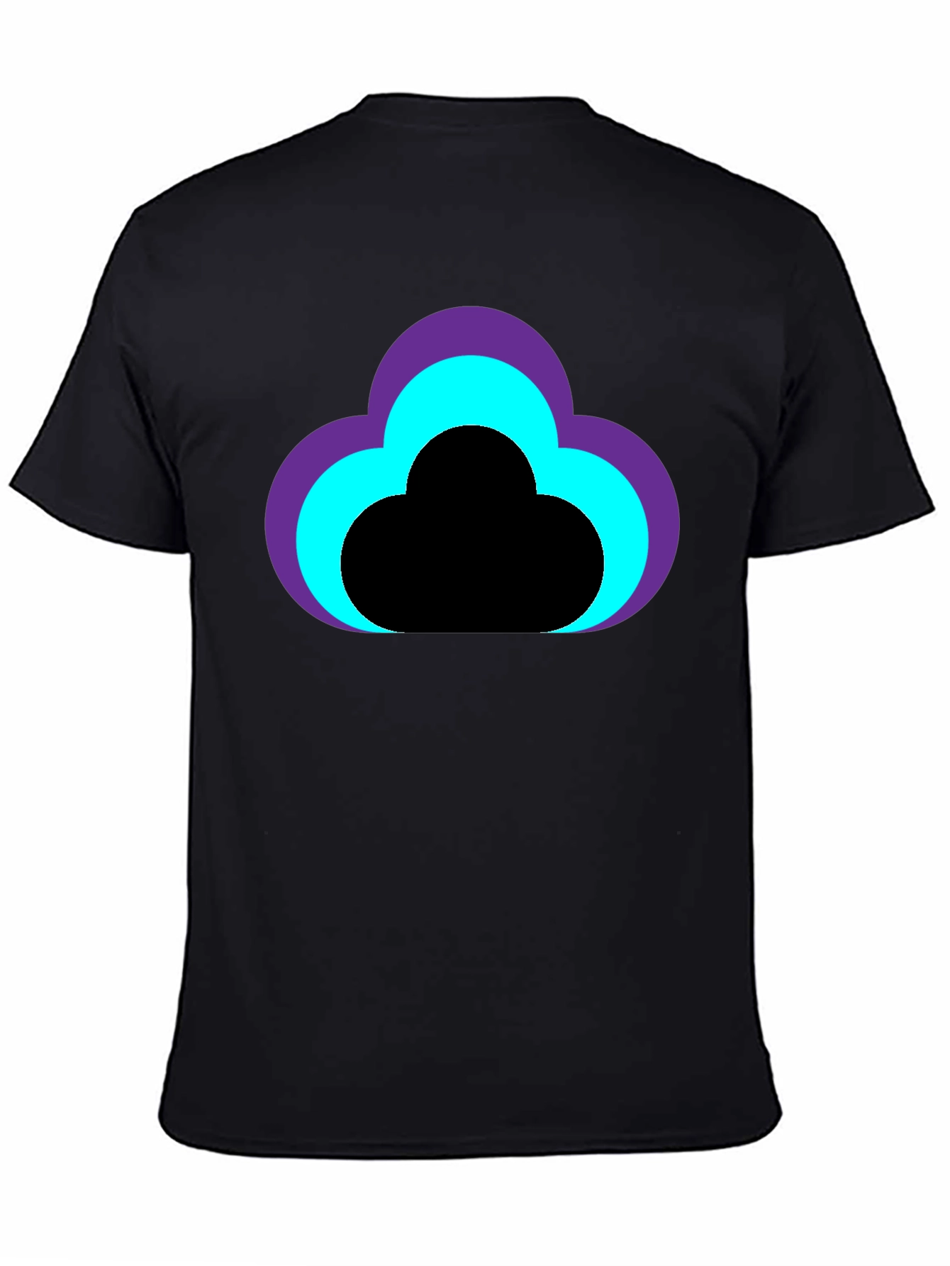 Cloud Design Black T-Shirt