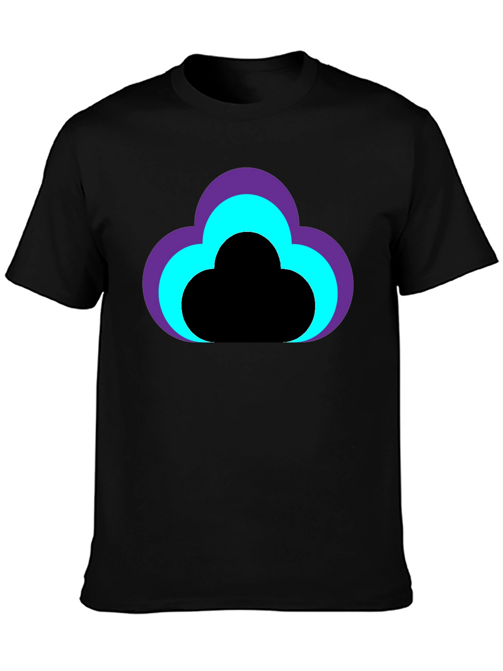 Cloud Design Black T-Shirt