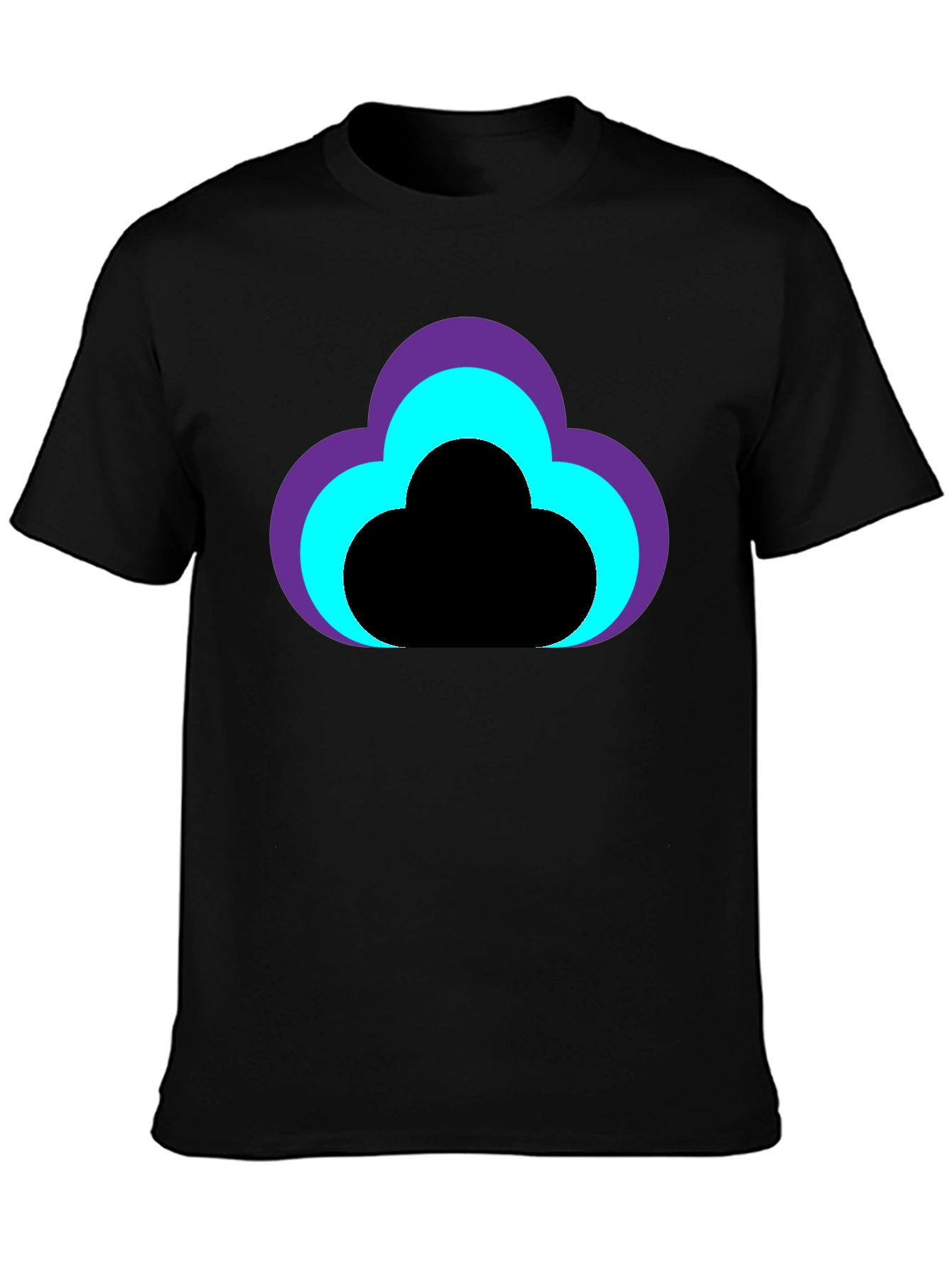 Cloud Design Black T-Shirt