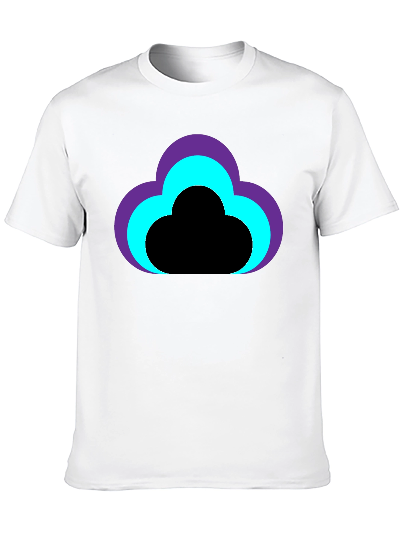 Cloud Design Black T-Shirt