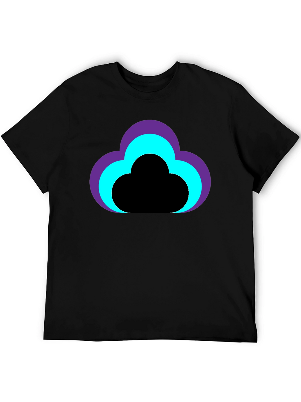 Cloud Design Black T-Shirt