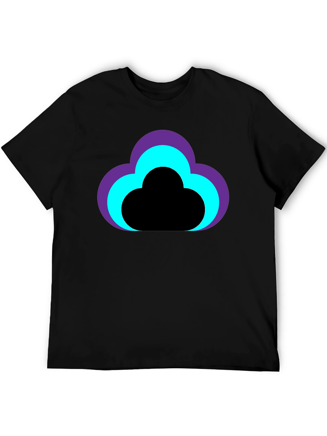 Cloud Design Black T-Shirt