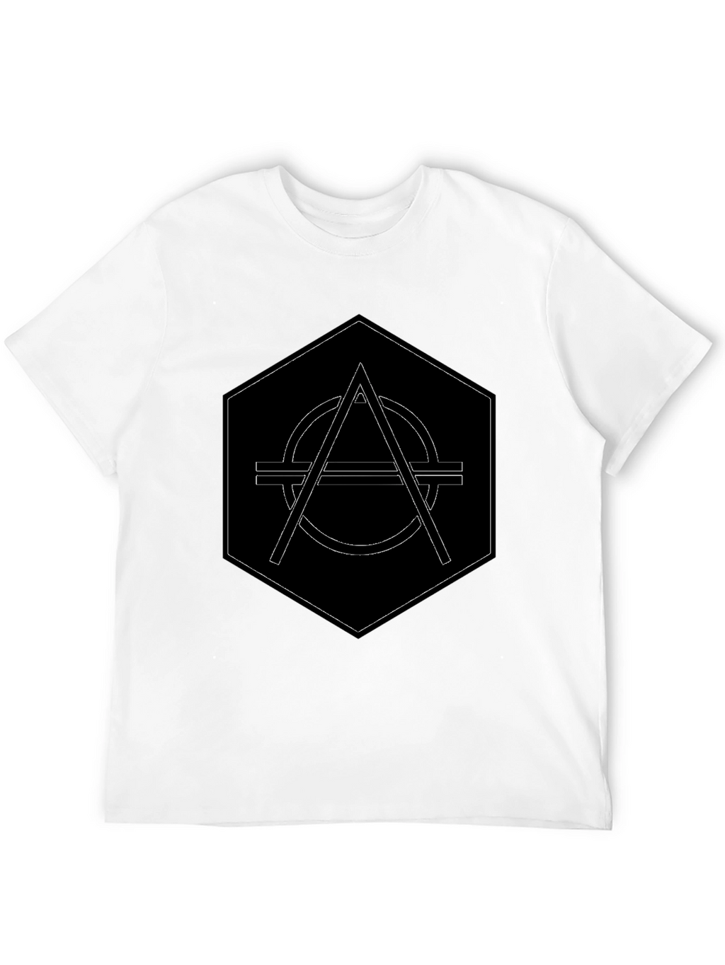 Geometric Graphic Print Black T-Shirt