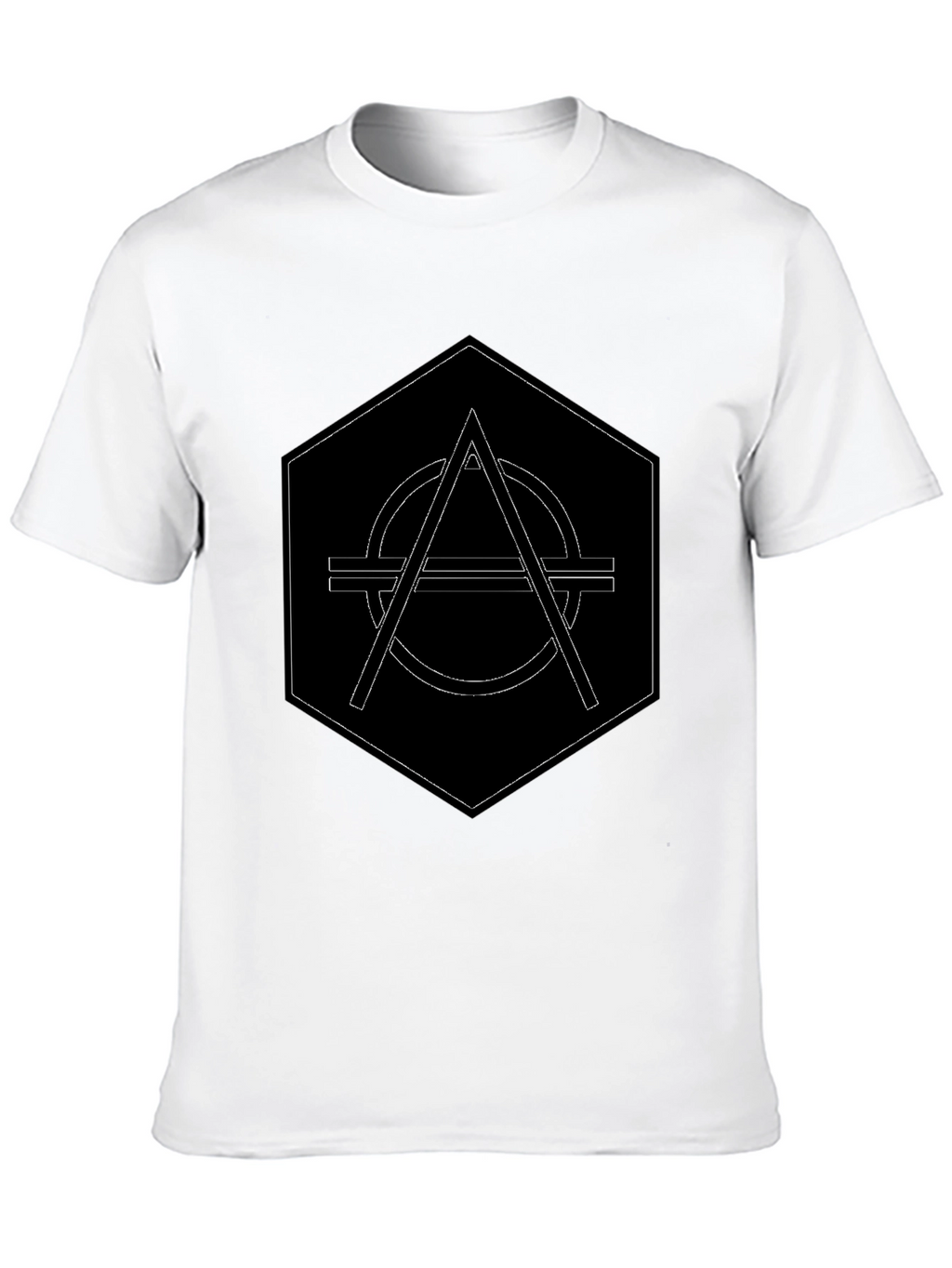 Geometric Graphic Print Black T-Shirt