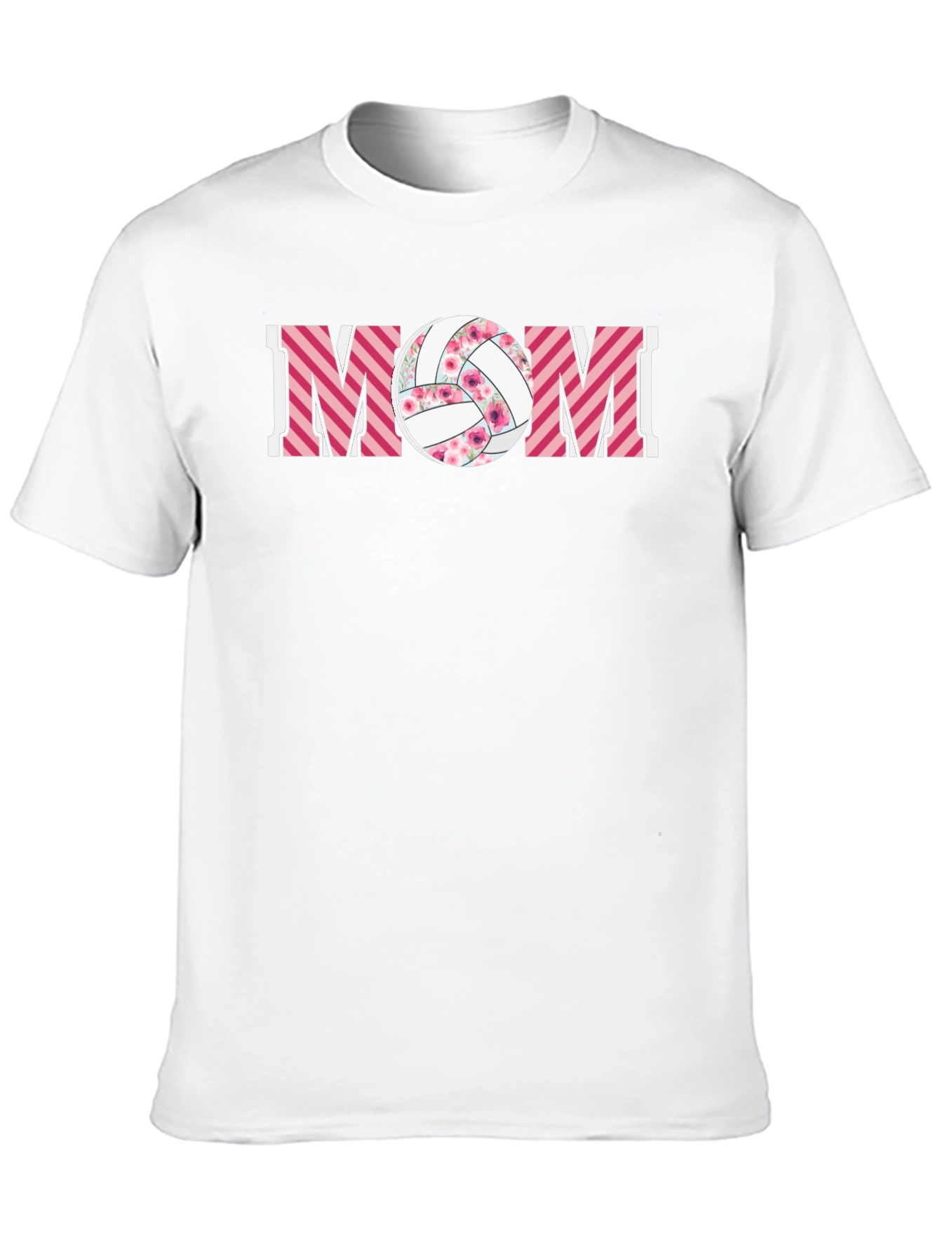 Volleyball Mom Graphic Tee - Floral Ball Design