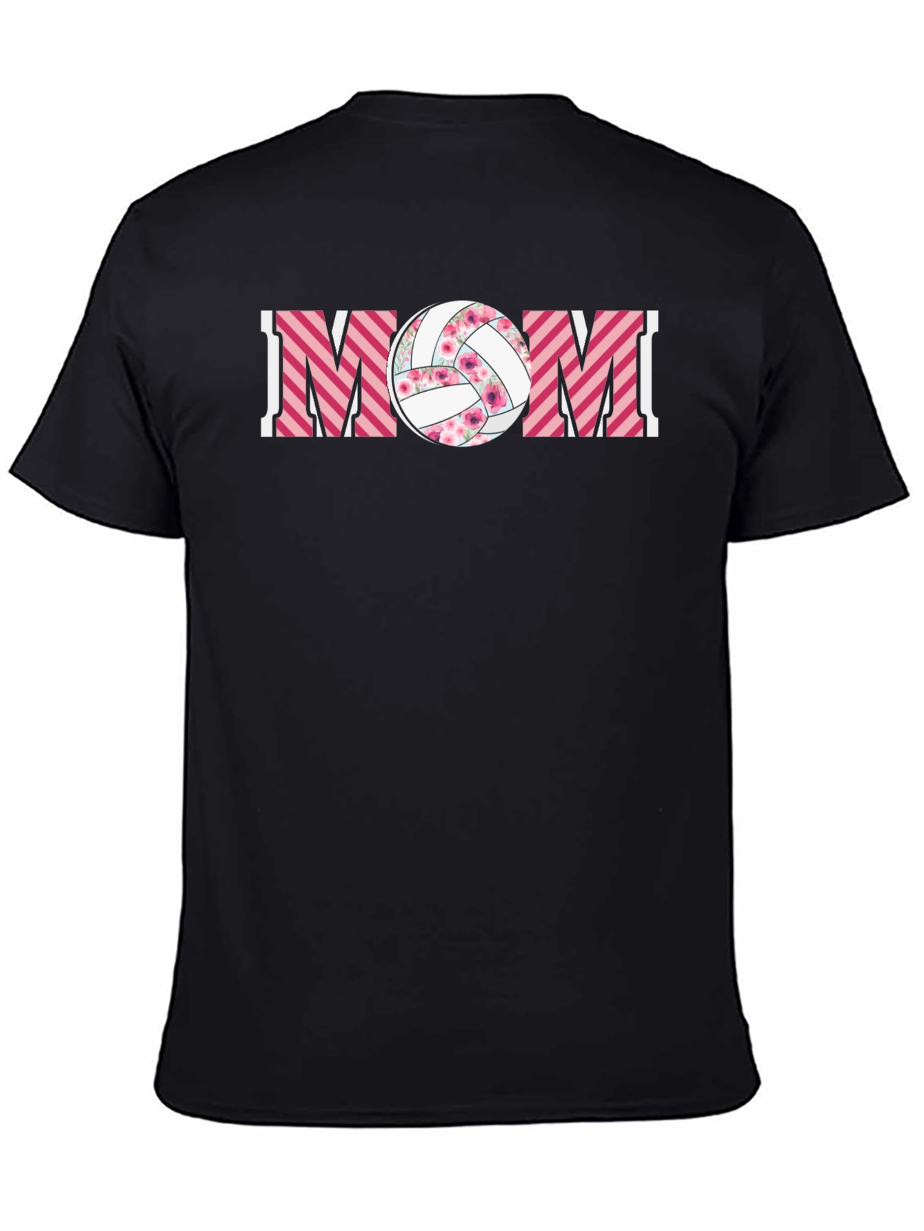 Volleyball Mom Graphic Tee - Floral Ball Design