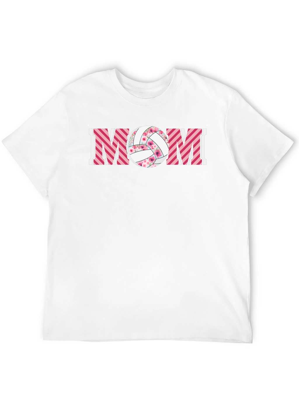 Volleyball Mom Graphic Tee - Floral Ball Design