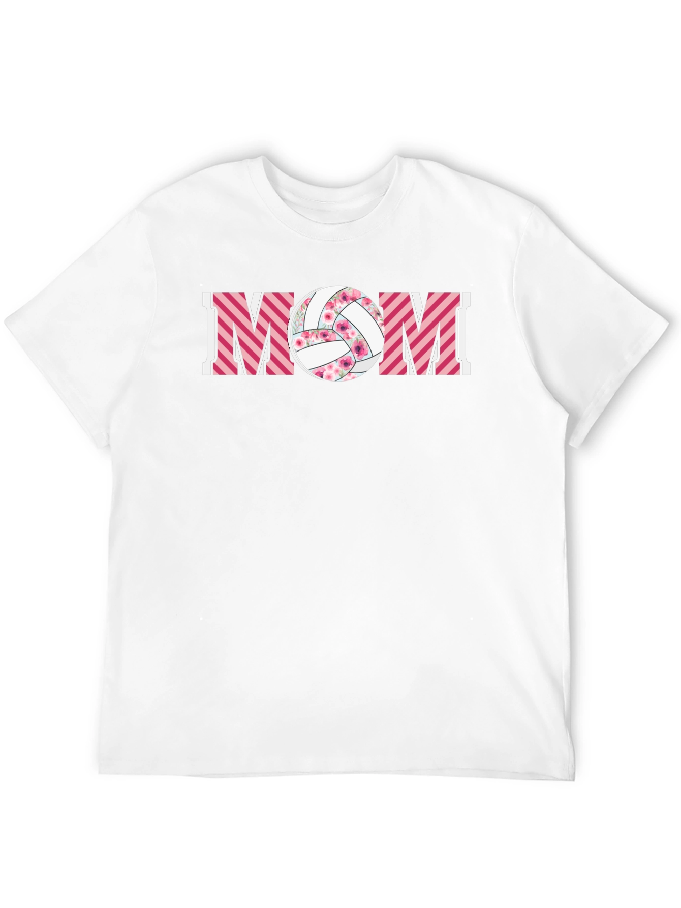 Volleyball Mom Graphic Tee - Floral Ball Design
