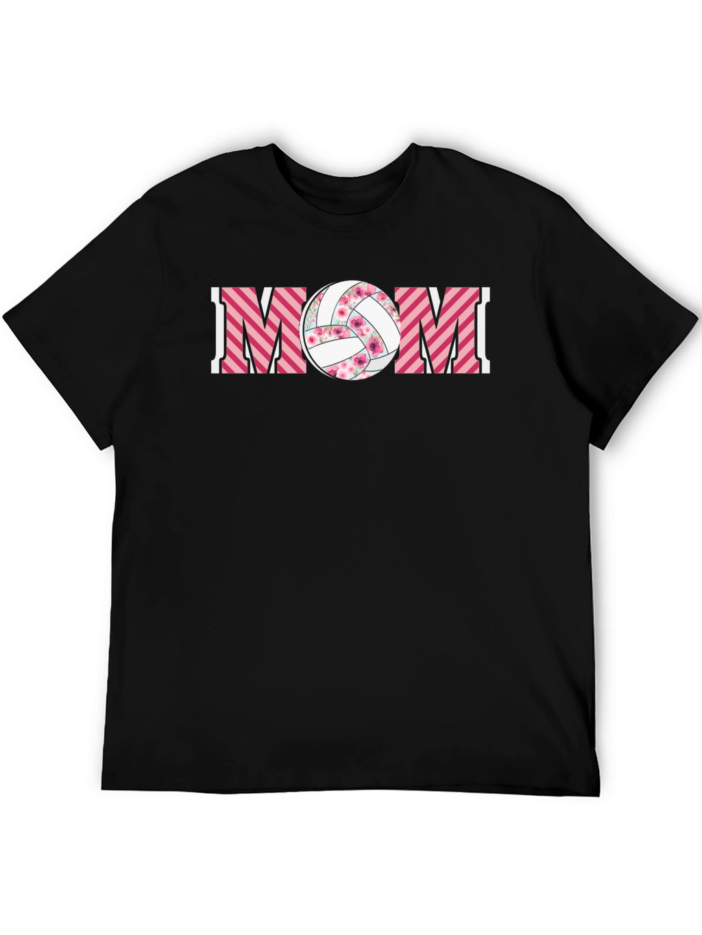 Volleyball Mom Graphic Tee - Floral Ball Design