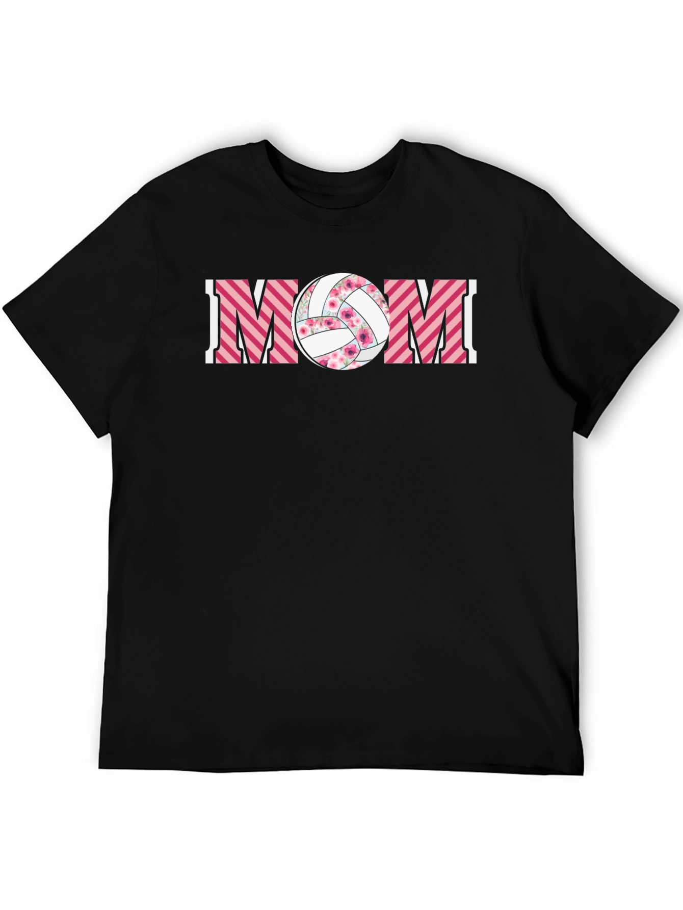 Volleyball Mom Graphic Tee - Floral Ball Design