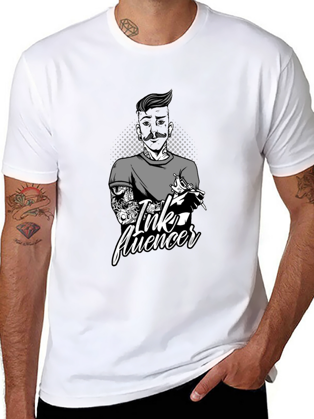 Ink Fluencer Black T-Shirt - Tattoo Artist Design