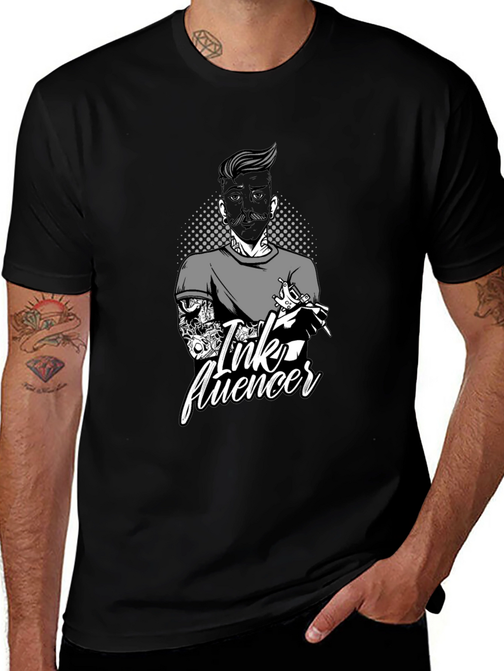 Ink Fluencer Black T-Shirt - Tattoo Artist Design