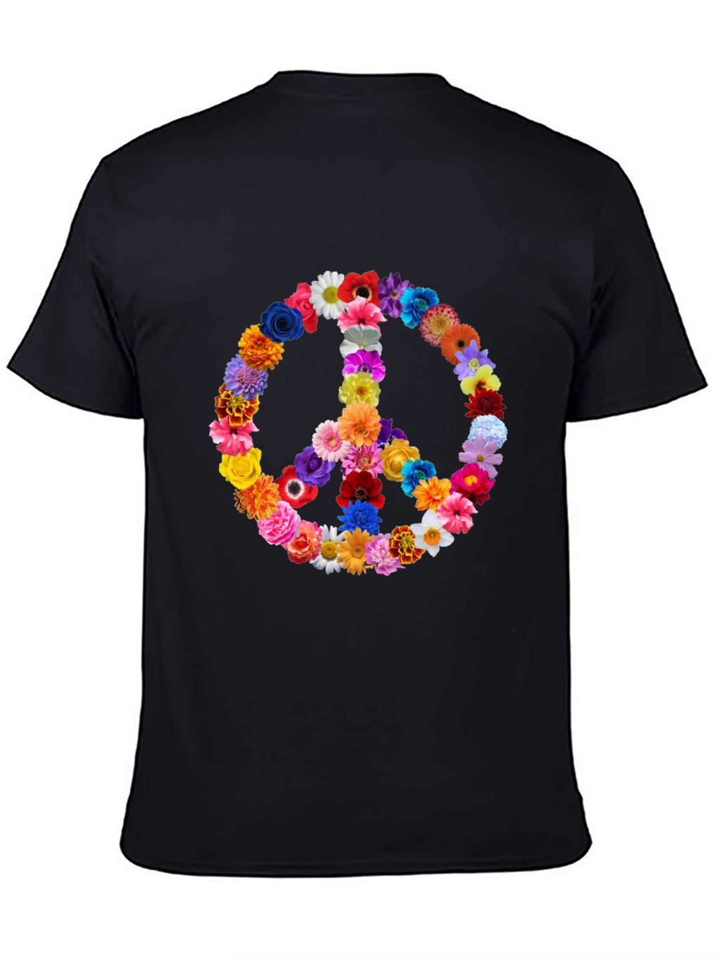 Floral Peace Sign T-Shirt - Hippie Style