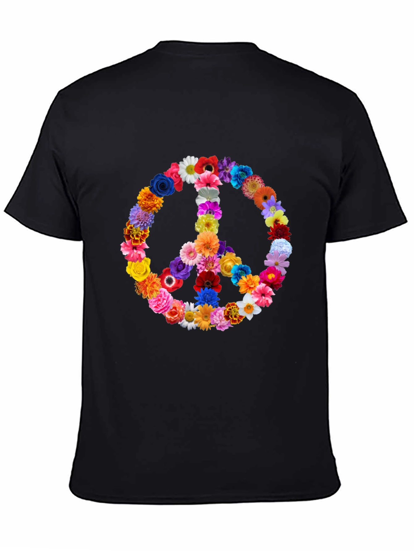 Floral Peace Sign T-Shirt - Hippie Style