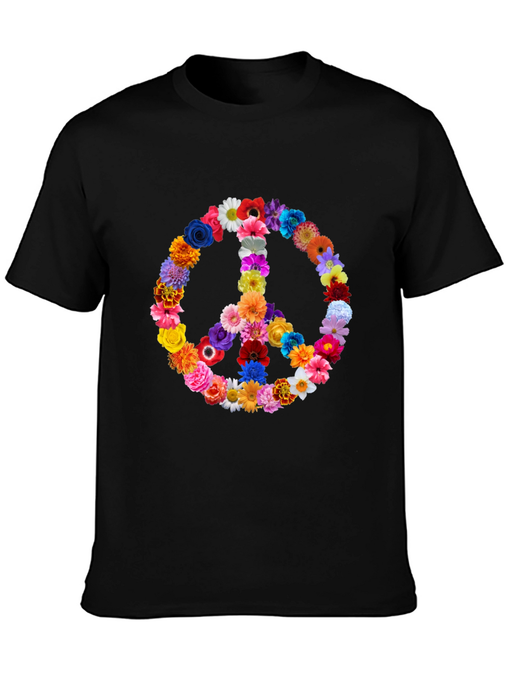Floral Peace Sign T-Shirt - Hippie Style