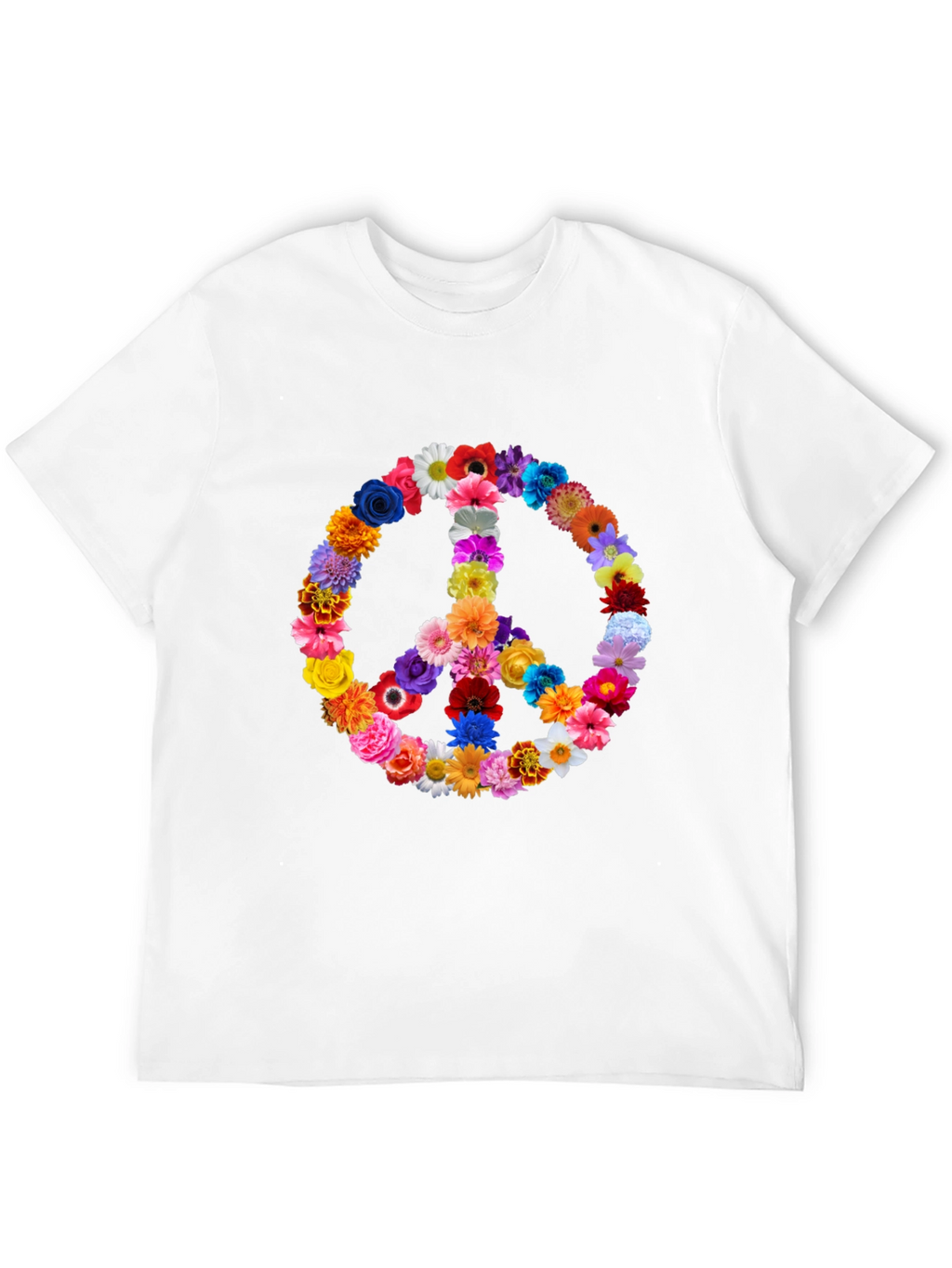 Floral Peace Sign T-Shirt - Hippie Style