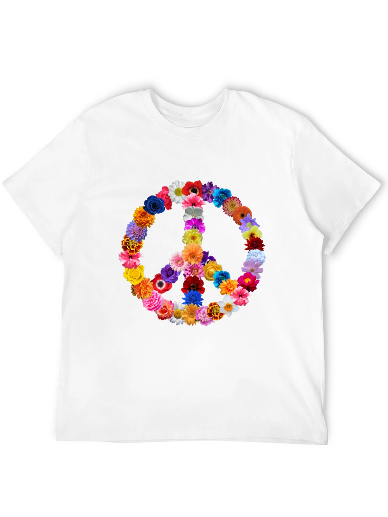 Floral Peace Sign T-Shirt - Hippie Style