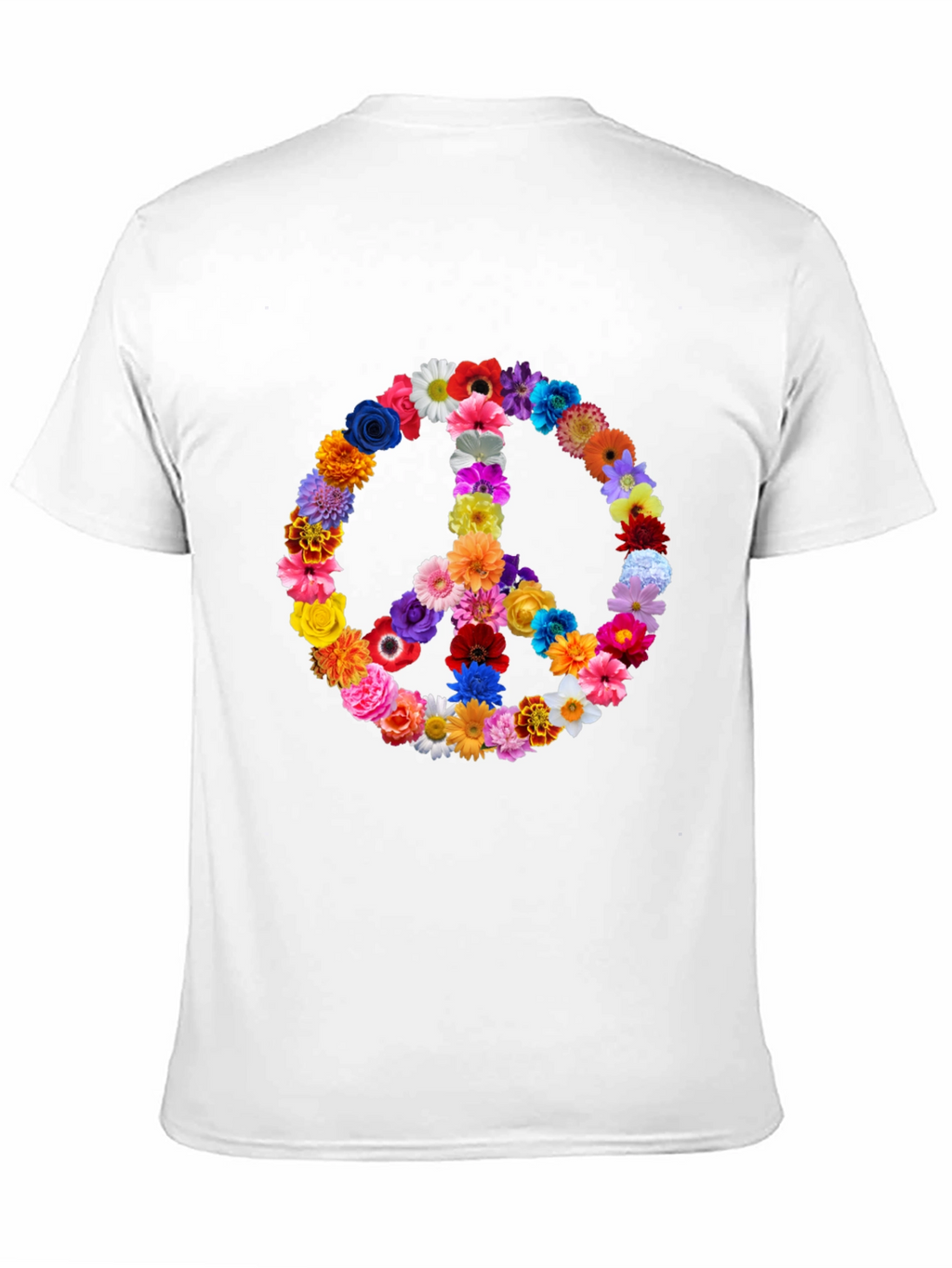 Floral Peace Sign T-Shirt - Hippie Style