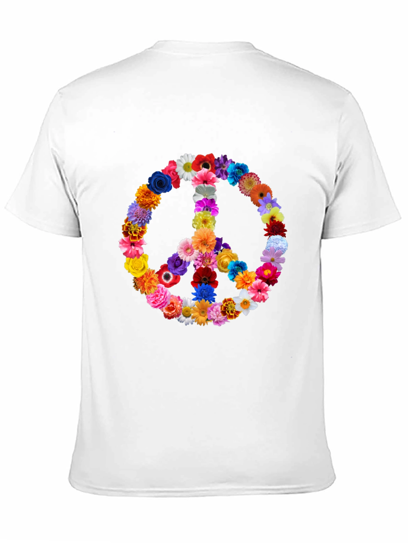 Floral Peace Sign T-Shirt - Hippie Style