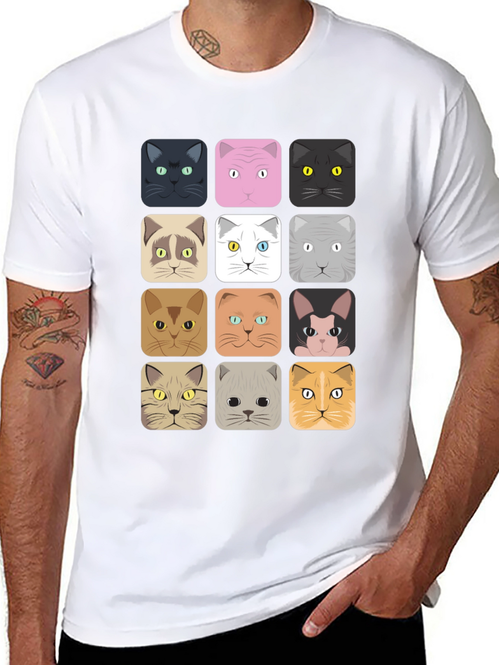 Cool Cat Faces T-Shirt