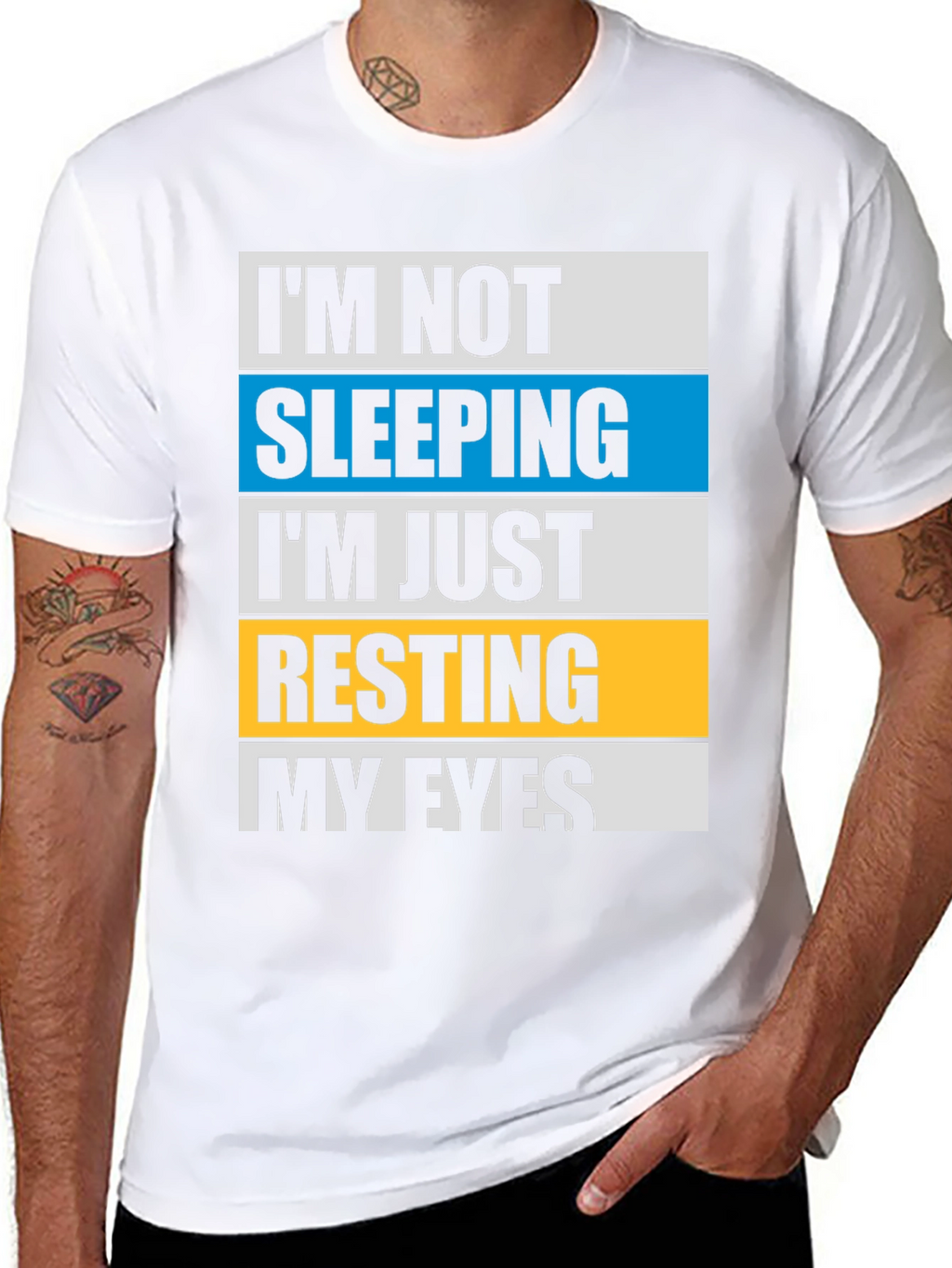 Resting My Eyes Graphic Tee - Funny Sleep Shirt