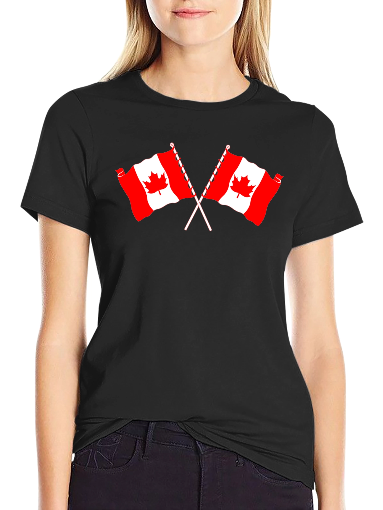 Canadian Flag T-Shirt - Red & White Maple Leaf Design