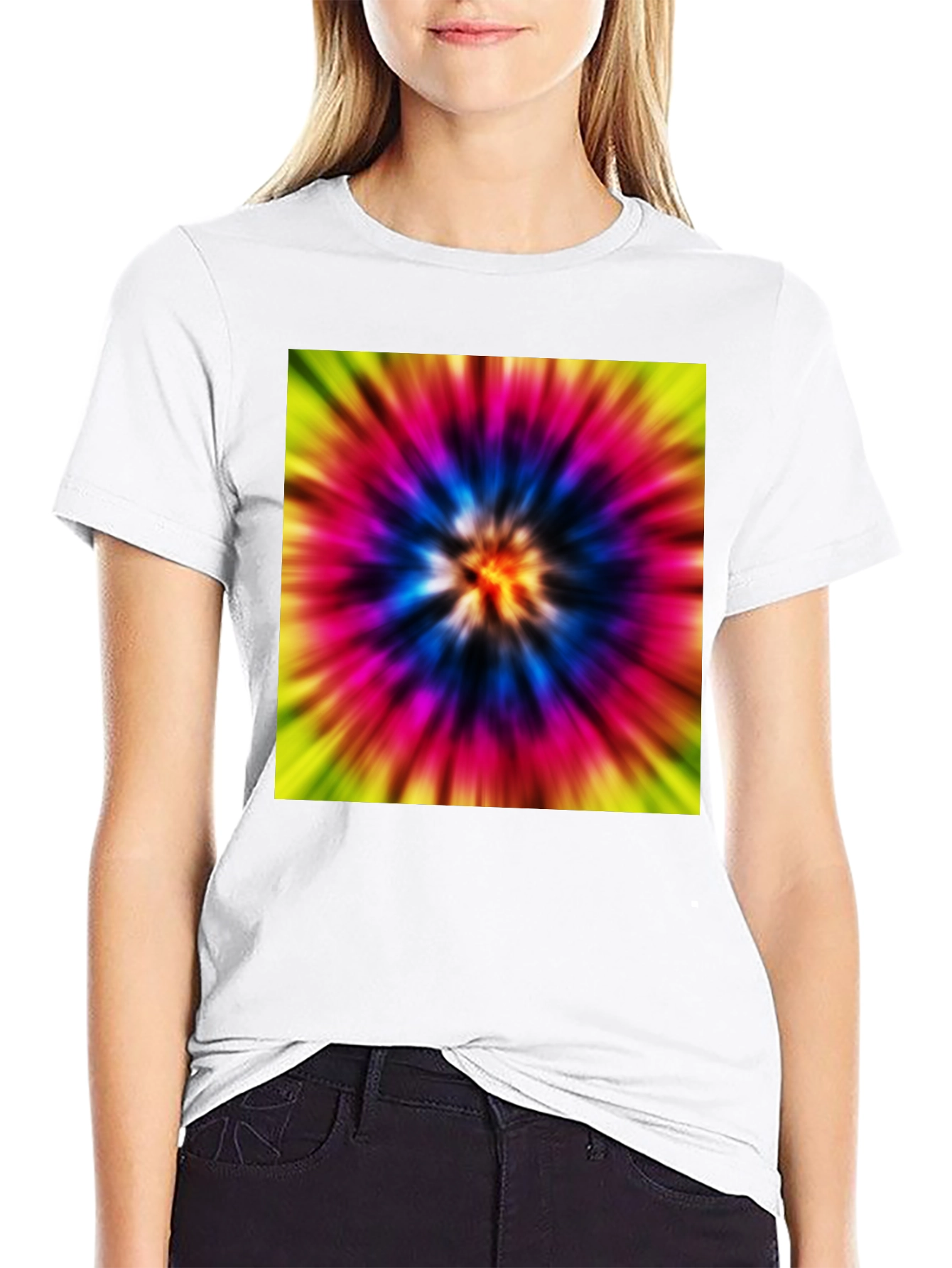 Tie-Dye Graphic Black T-Shirt
