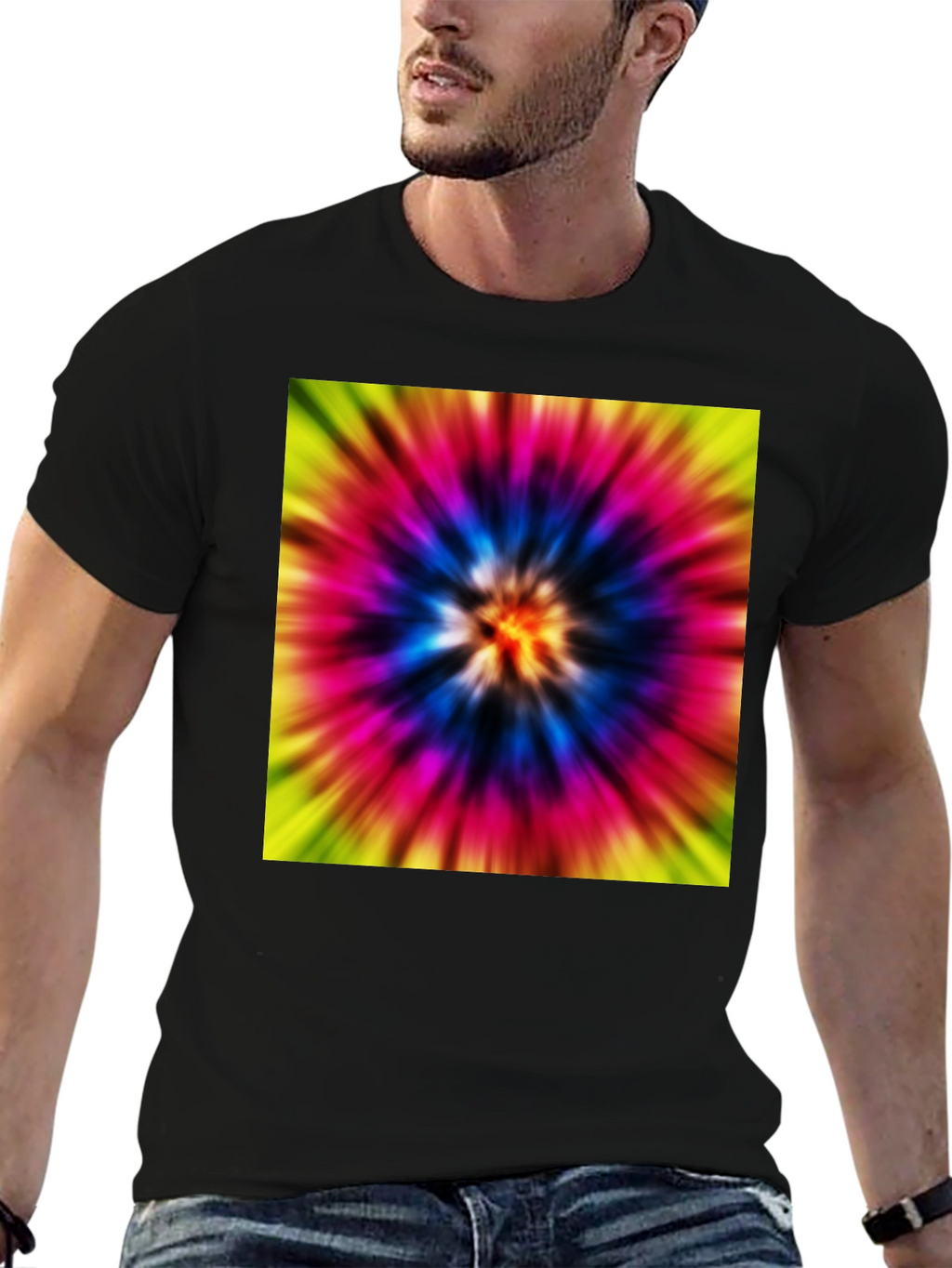 Tie-Dye Graphic Black T-Shirt