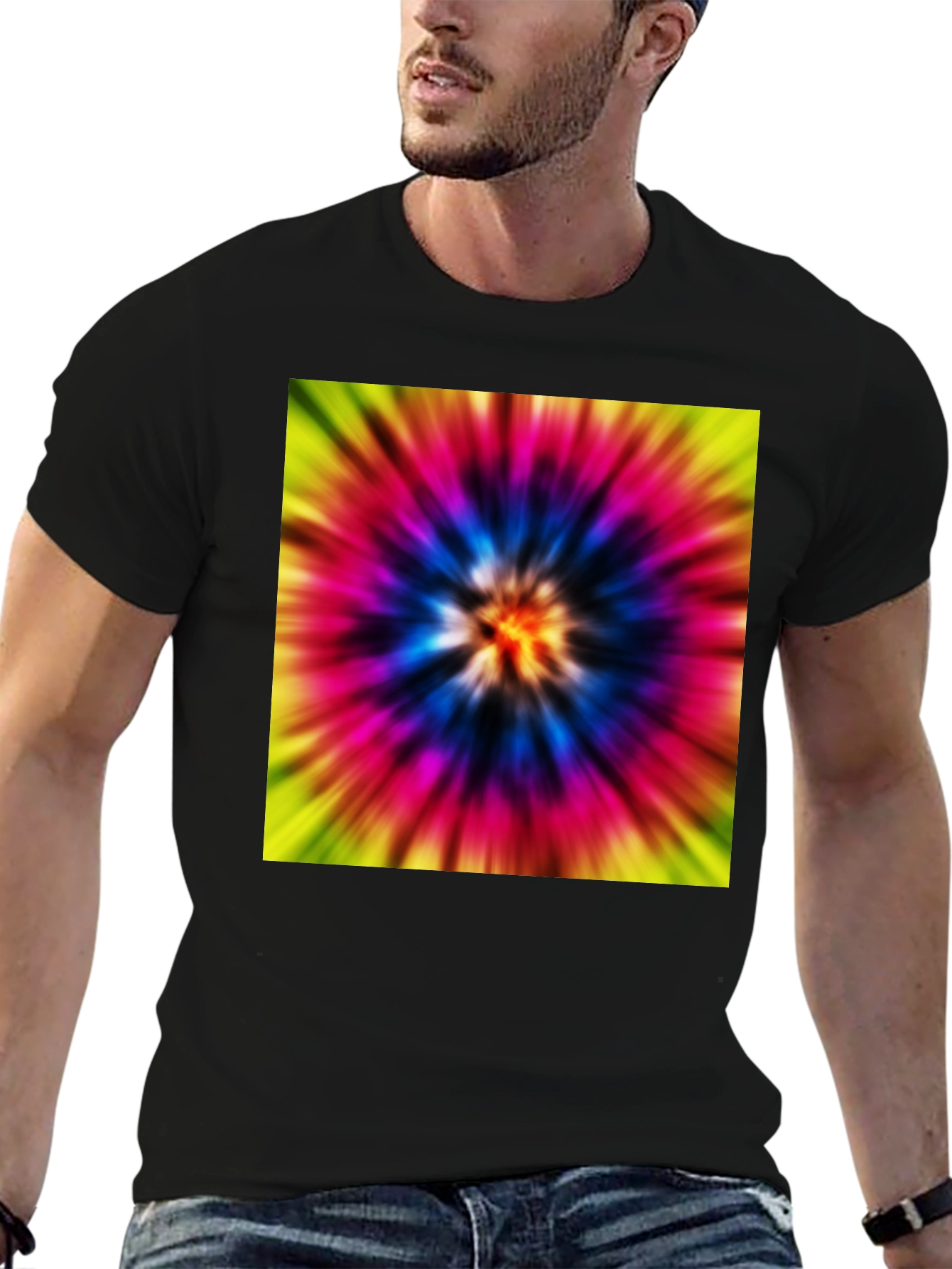 Tie-Dye Graphic Black T-Shirt