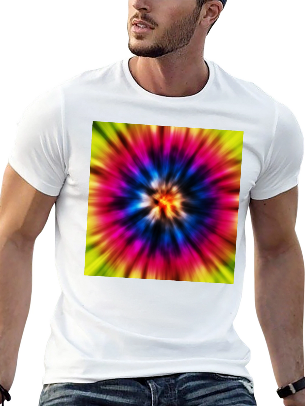 Tie-Dye Graphic Black T-Shirt