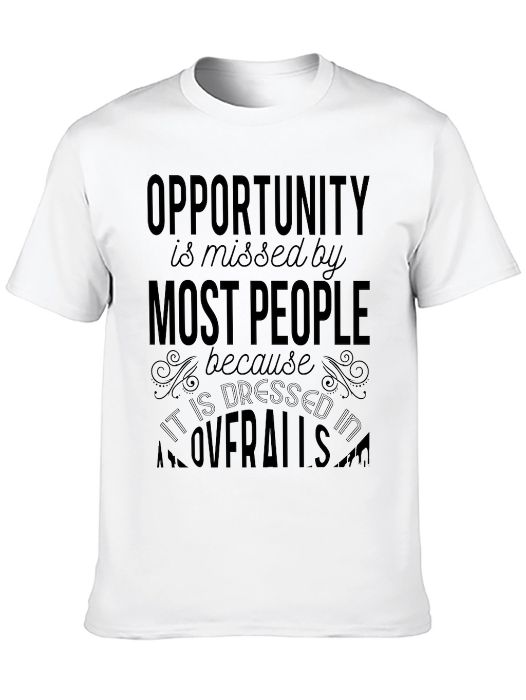 Opportunity in Overalls Black Graphic Tee