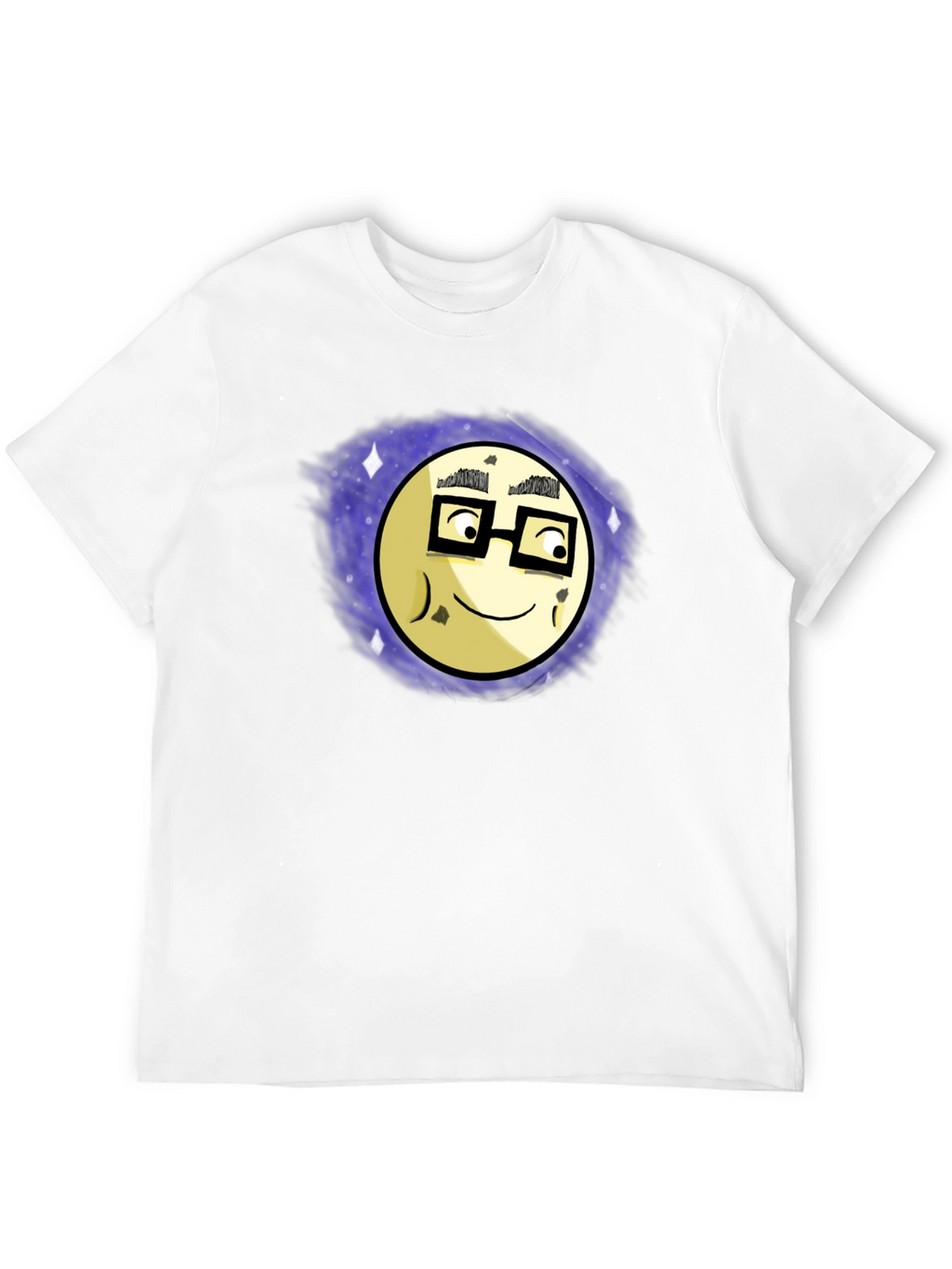 Nerdy Moon Graphic Tee - Black Cotton T-Shirt