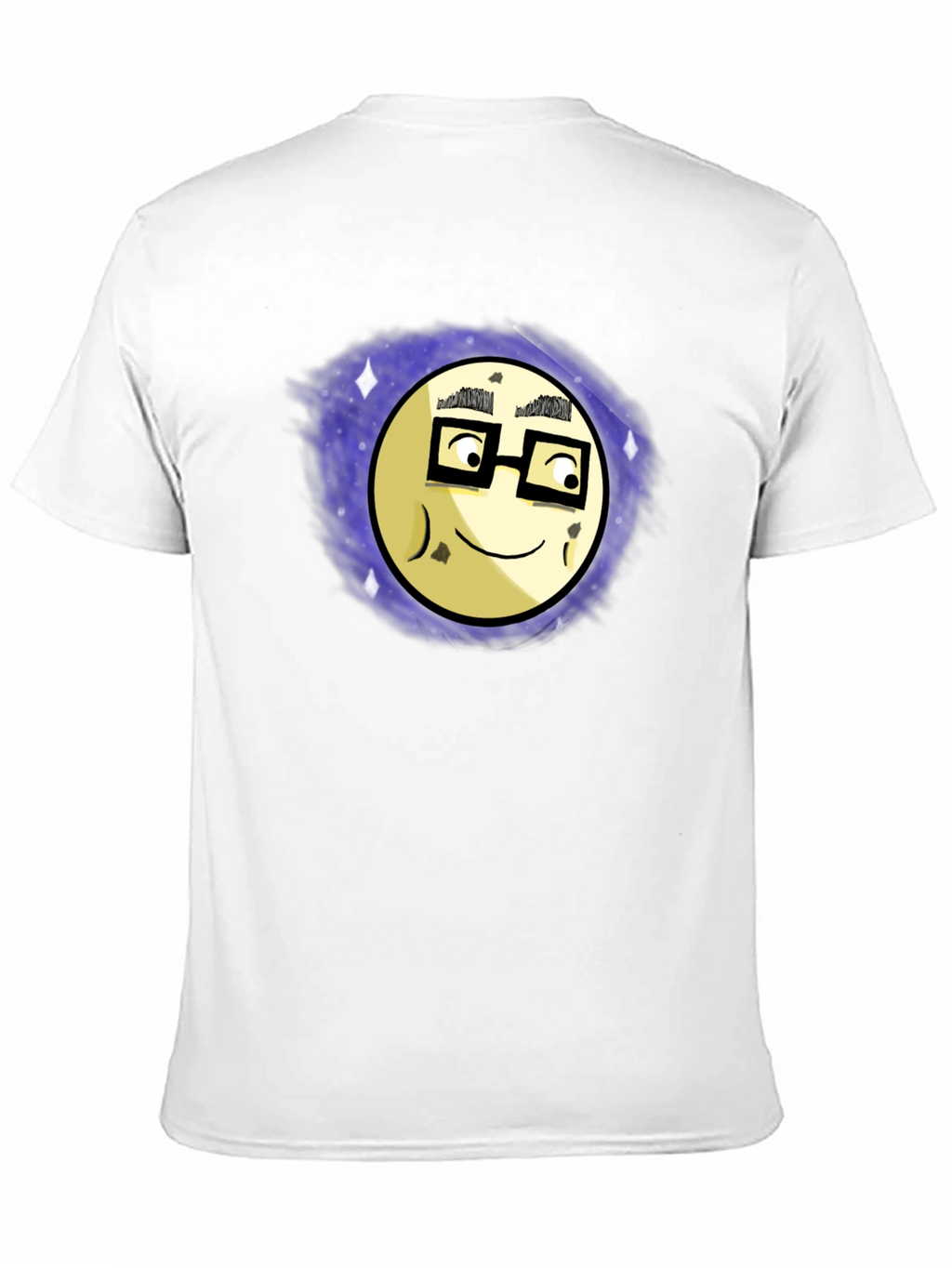 Nerdy Moon Graphic Tee - Black Cotton T-Shirt