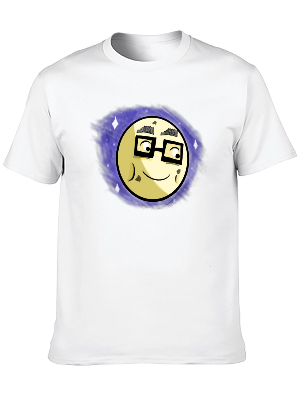 Nerdy Moon Graphic Tee - Black Cotton T-Shirt