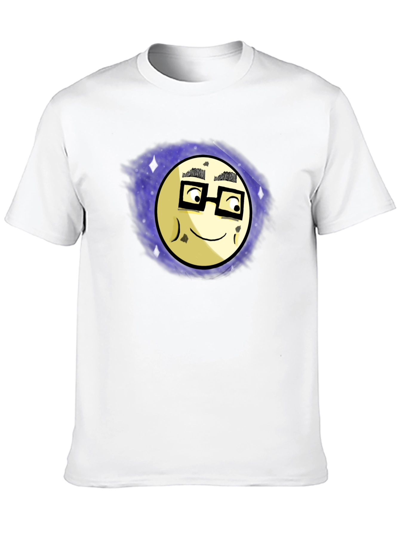 Nerdy Moon Graphic Tee - Black Cotton T-Shirt