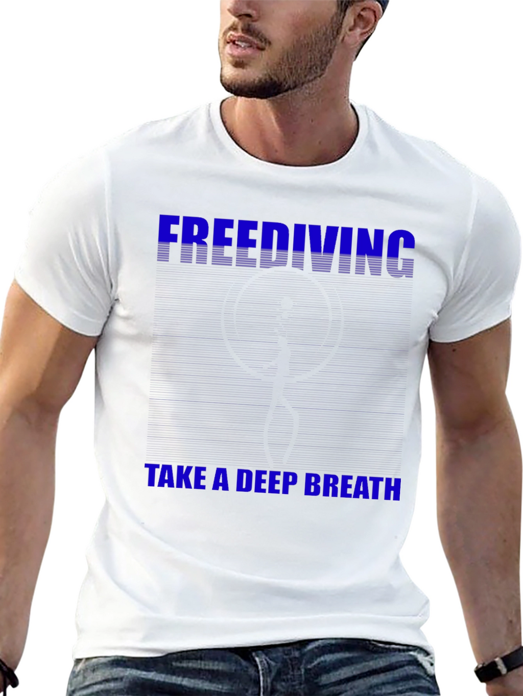 Freediving Take a Deep Breath Black T-Shirt