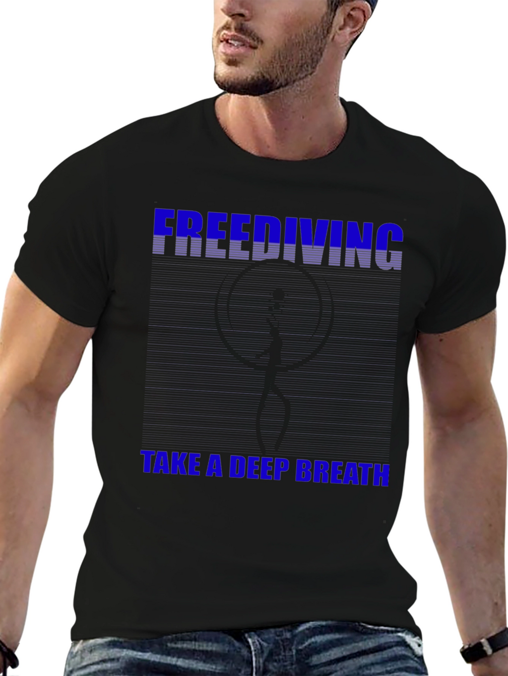 Freediving Take a Deep Breath Black T-Shirt